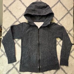 Lululemon Wom 8 Scuba Light Cotton Fleece Night View Black White Hooded Sweater